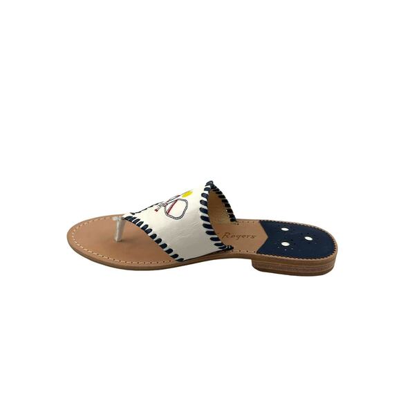 Jack Rogers "Pickleball" Whipstitch Embroidered Thong Sandals Size 11 M NWOB - Picture 7 of 10